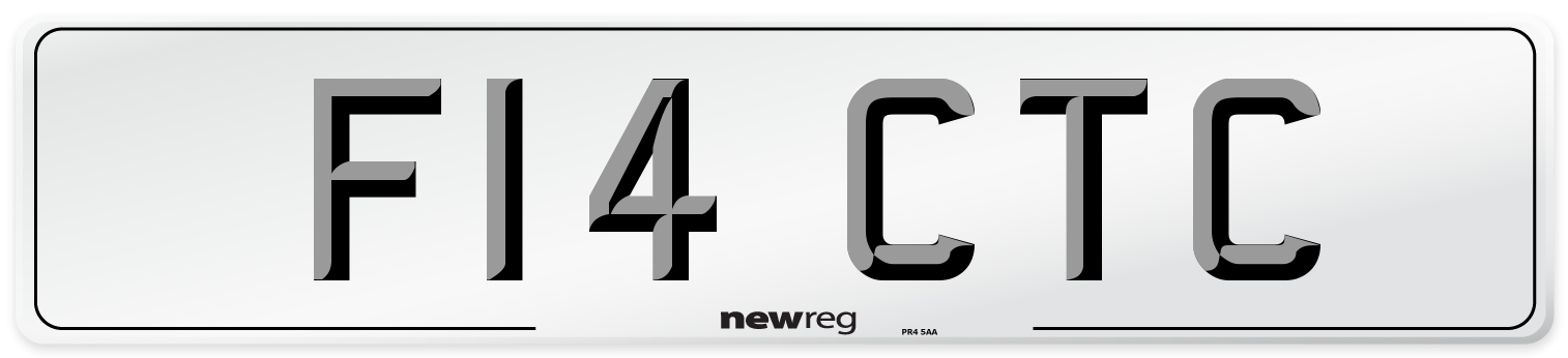 F14 CTC Number Plate from New Reg
